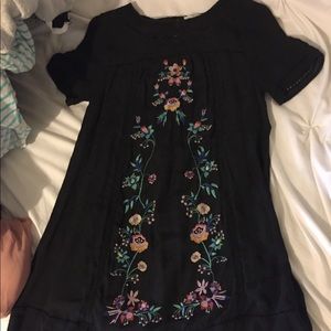 Black embroidery dress